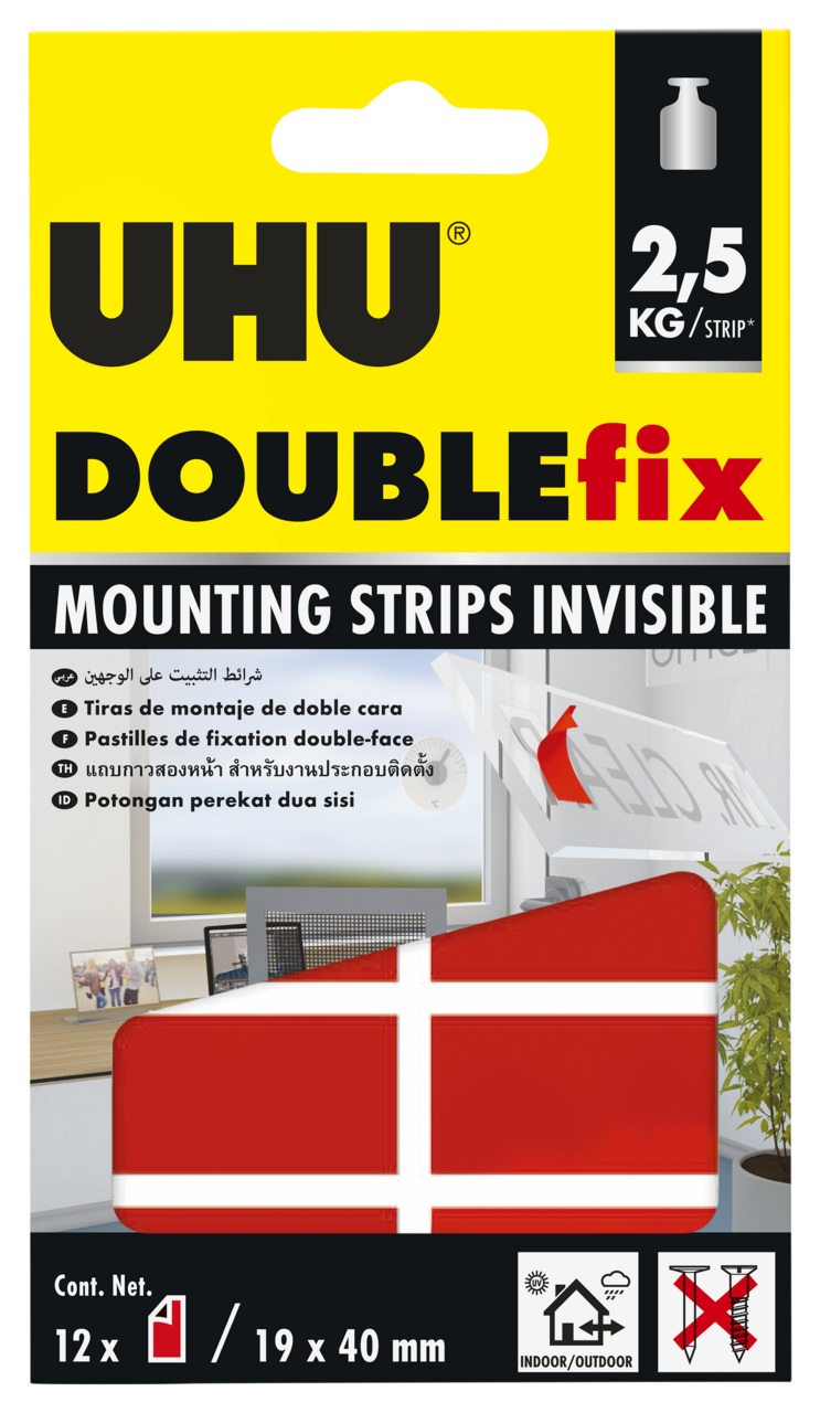 Doublefix Transparent Strips UHU 45515